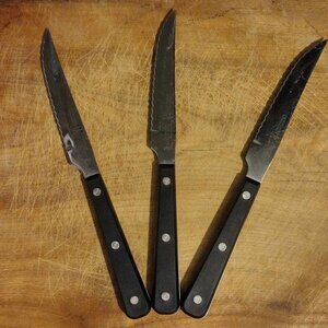 3 pieces J A Henckels International Eversharp Stainless Steel Dinner Knives